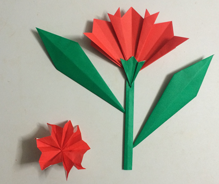 平面 立体 2種類のカーネーション 母の日の折り紙の折り方 折り紙オンライン