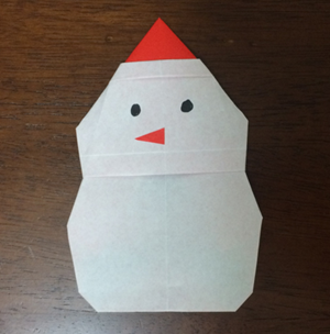 折り紙の 雪だるま の簡単な折り方 折り紙オンライン