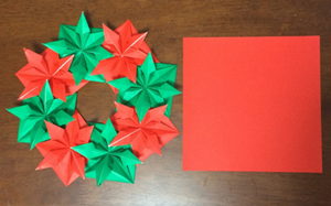 折り紙の クリスマスリース の簡単な作り方 手作りのクリスマス飾り