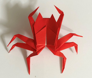 折り紙の立体的な カニ の簡単な折り方 折り紙オンライン