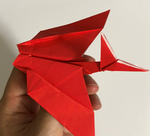 折り紙の立体的な プテラノドン の簡単な折り方 折り紙オンライン