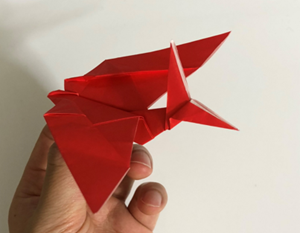 折り紙の立体的な プテラノドン の簡単な折り方 折り紙オンライン